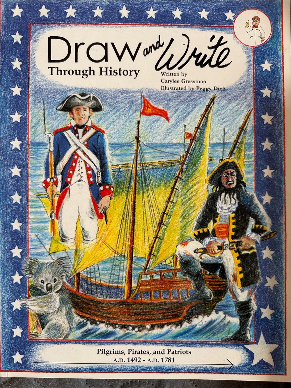 Draw and Write Through History: Pilgrims, Pirates, and Patriots - Blue Cover